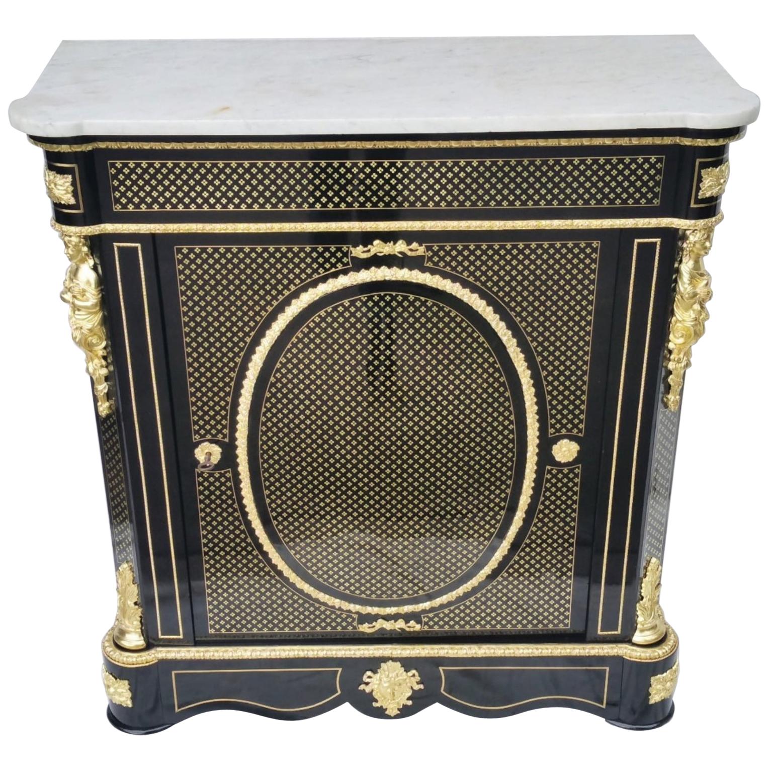 Napoleon III Cabinet in Boulle Queen's Style Marquetry, France, 1860