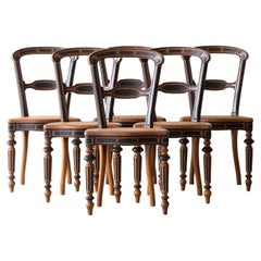 Napoleon III Caned Dining Chairs, French Late 19th Century