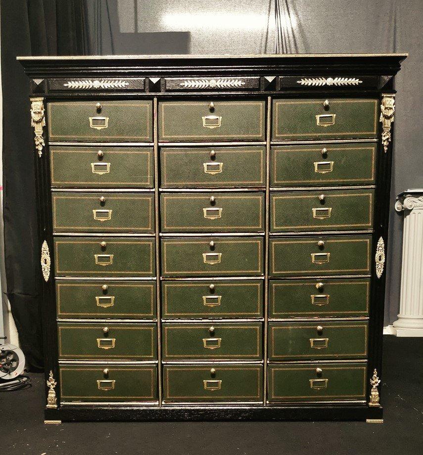 Napoleon III Cartonnier Cabinet with 21 Compartments, France 19th Century In Good Condition In Paris, FR