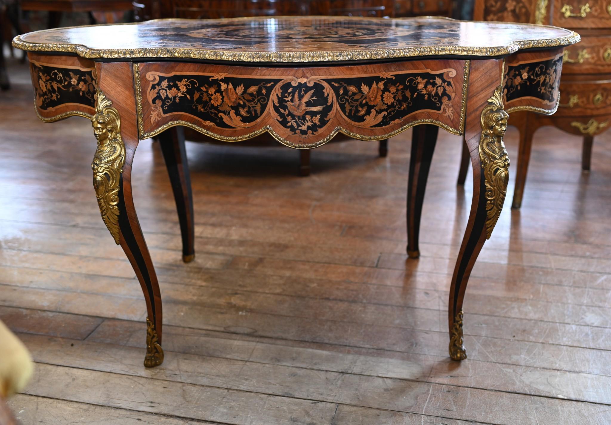 Napoleon III Centre Table Inlay Violin Form For Sale 6