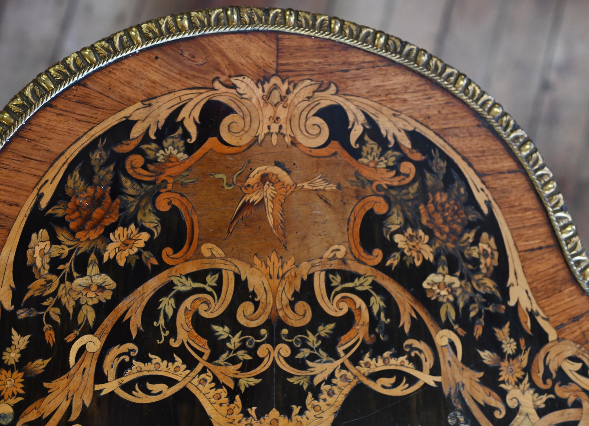 Napoleon III Centre Table Inlay Violin Form For Sale 3