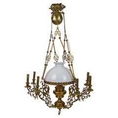 Napoleon III Chandelier with Dragons, in Bronze and Brass, France, circa 1880