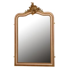 Napoleon III Chateau Wall Mirror, Gold Leaf & Gesso, Circa 1850