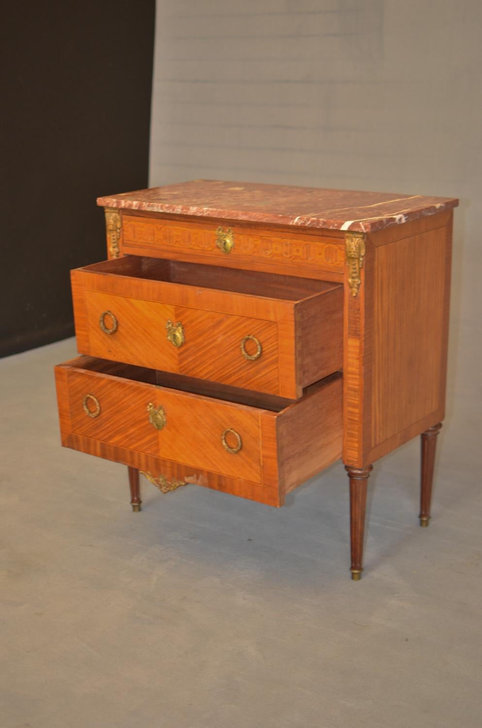 Napoleon III Chest of Drawers Three Rosewood Drawers and 1880 French Marble Top For Sale 8