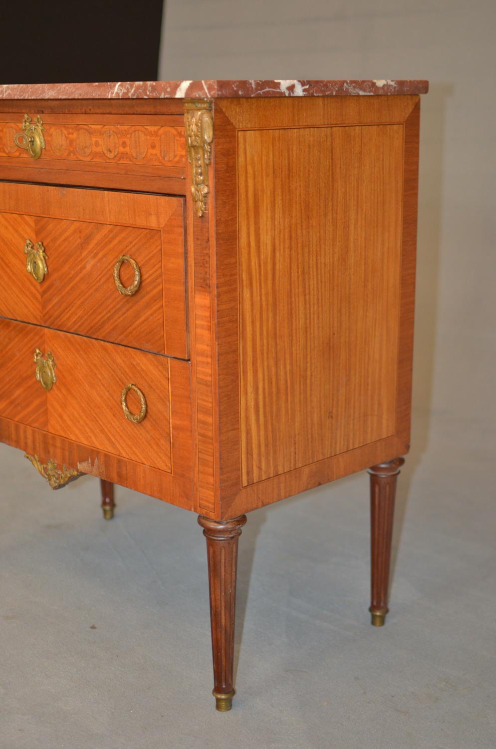 Napoleon III Chest of Drawers Three Rosewood Drawers and 1880 French Marble Top For Sale 10