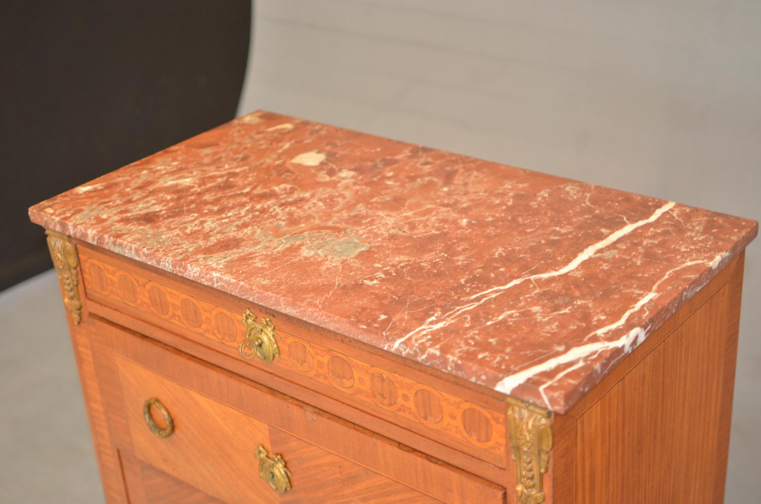 Napoleon III Chest of Drawers Three Rosewood Drawers and 1880 French Marble Top For Sale 11