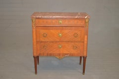 Napoleon III Chest of Drawers Three Rosewood Drawers and 1880 French Marble Top