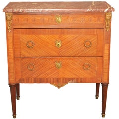 Napoleon III Chest of Drawers Three Rosewood Drawers and 1880 French Marble Top