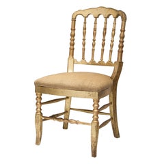 Napoleon III Chiavari Solid Wooden Hand-Crafted Gold Leaf Chairs, France, 1960