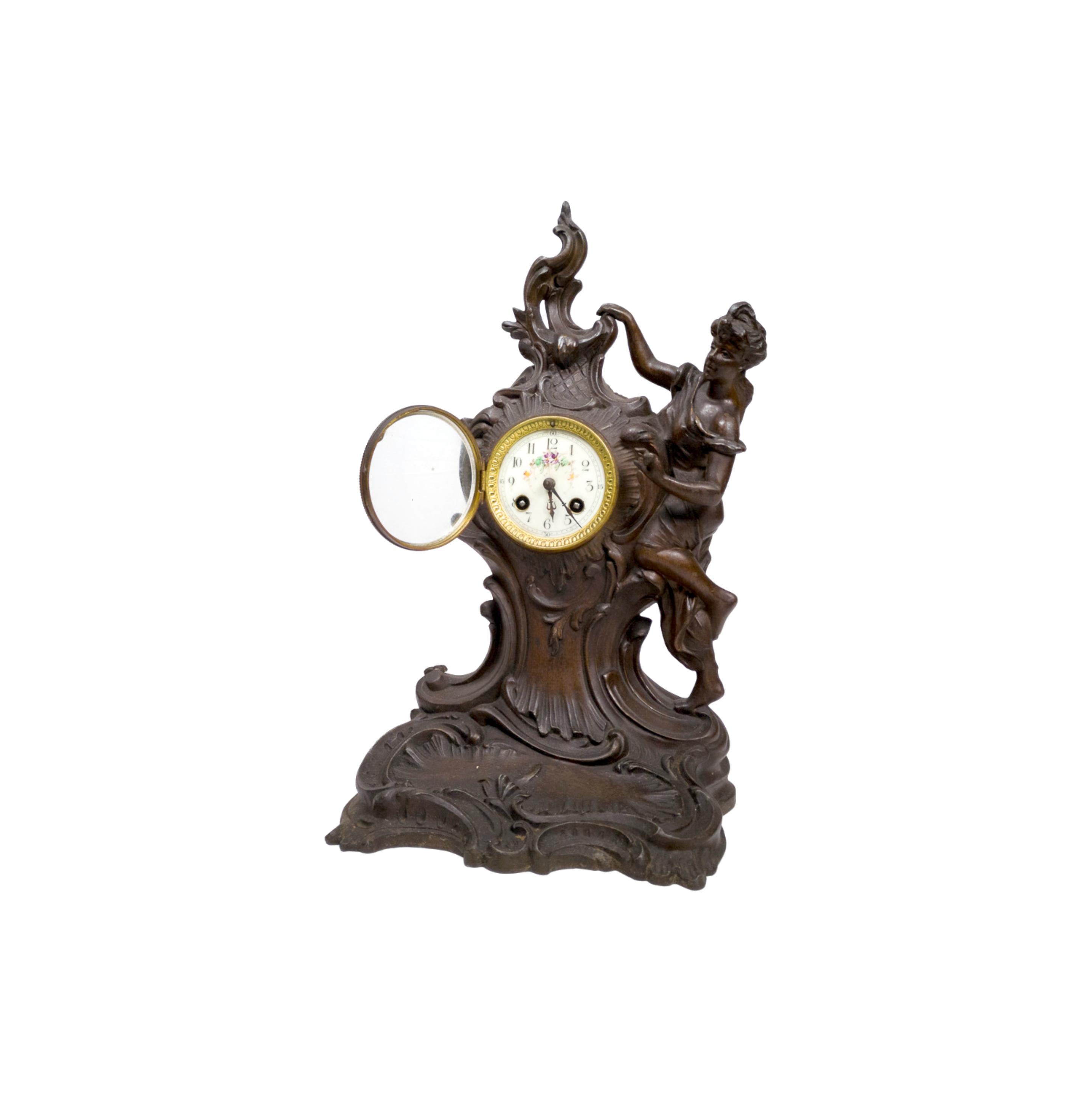 French Napoleon III Chimney Clock, 19th Century For Sale