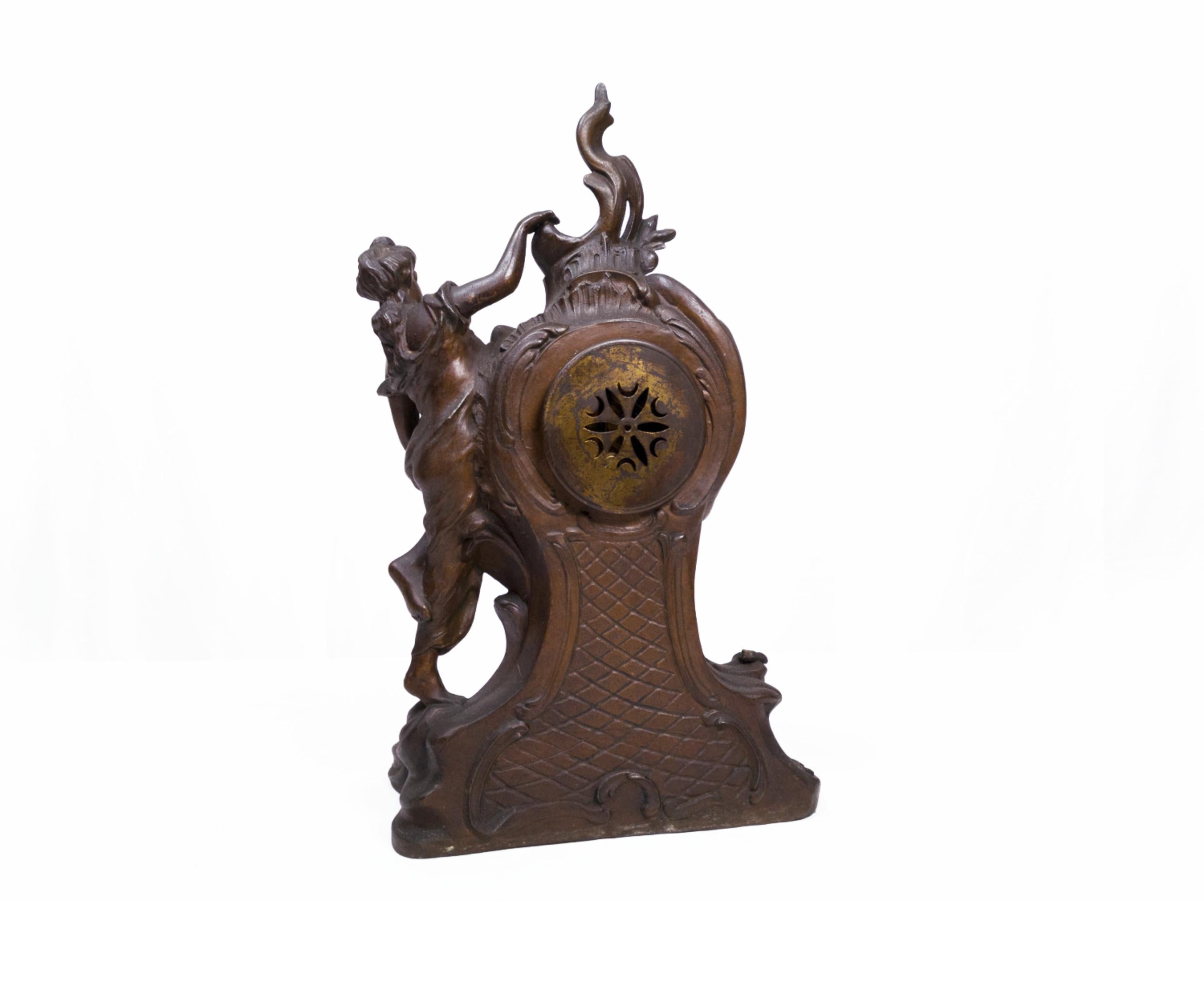 Metal Napoleon III Chimney Clock, 19th Century For Sale
