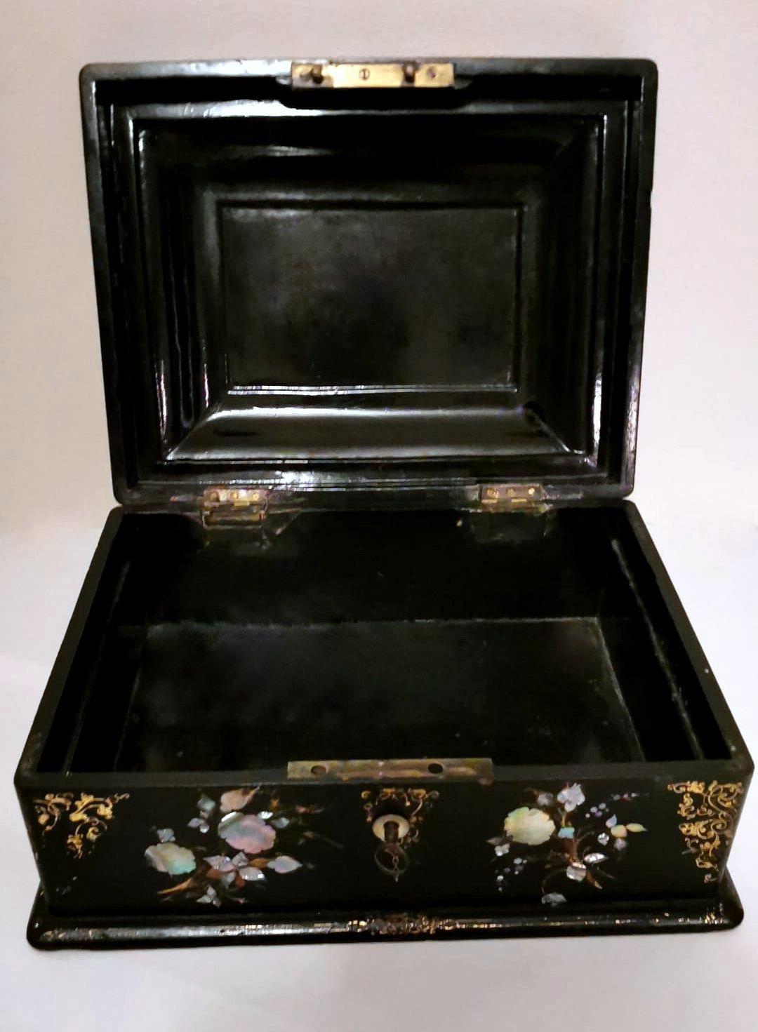 Napoleon III Chinoserie Large French Box with Decorations 9