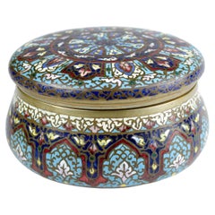 Retro Napoleon III circular enamel box