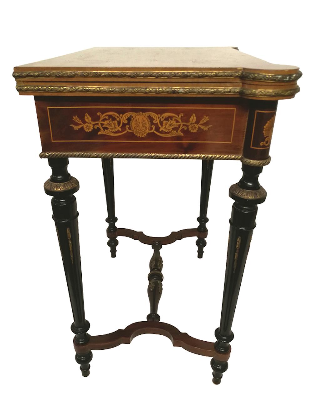 Napoleon III Napoléon III Console Marquetery Game Table, 19th Century For Sale