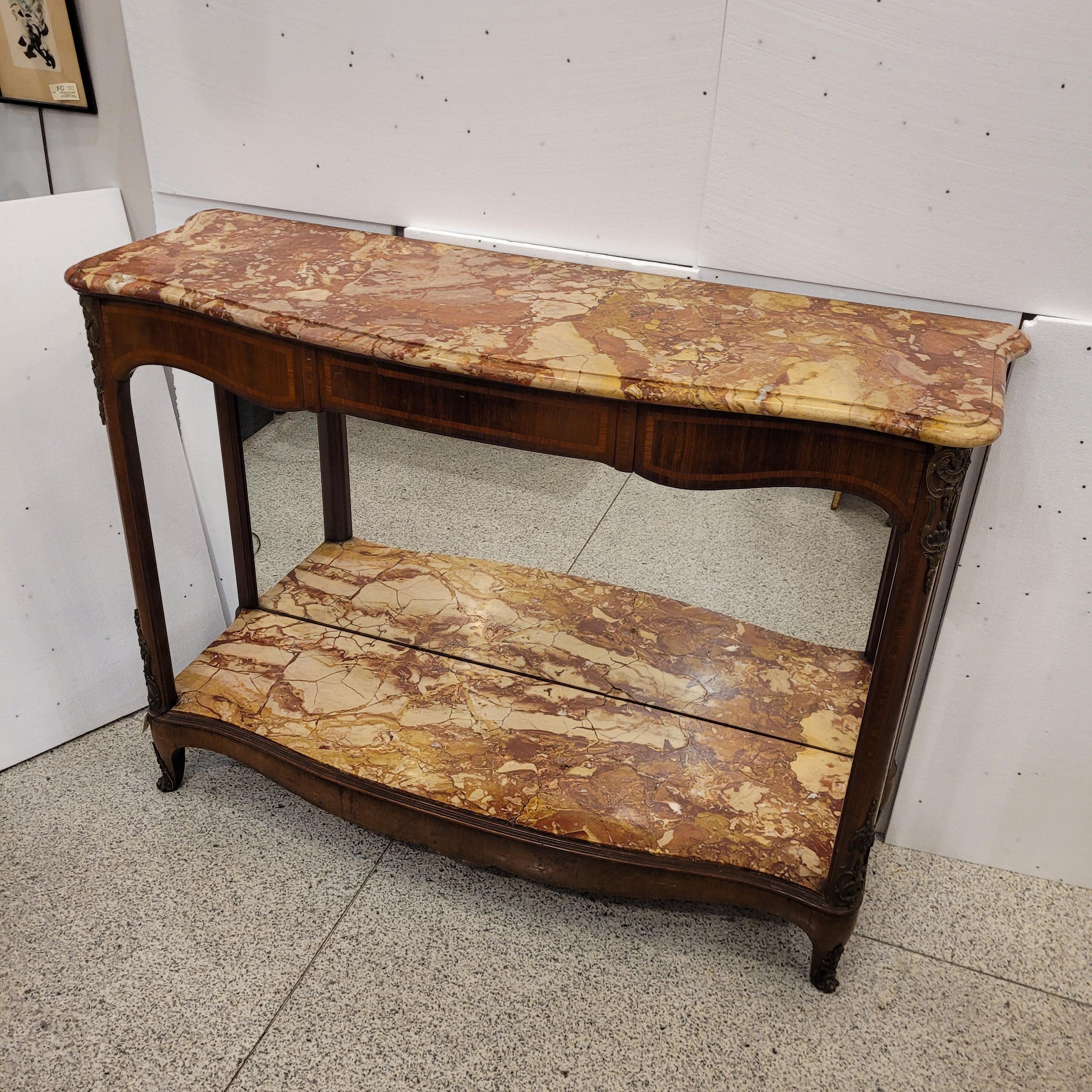 Table console Napoléon III, Faubourg St Honoré Signée Wood Marble and Mirror Fra en vente 4