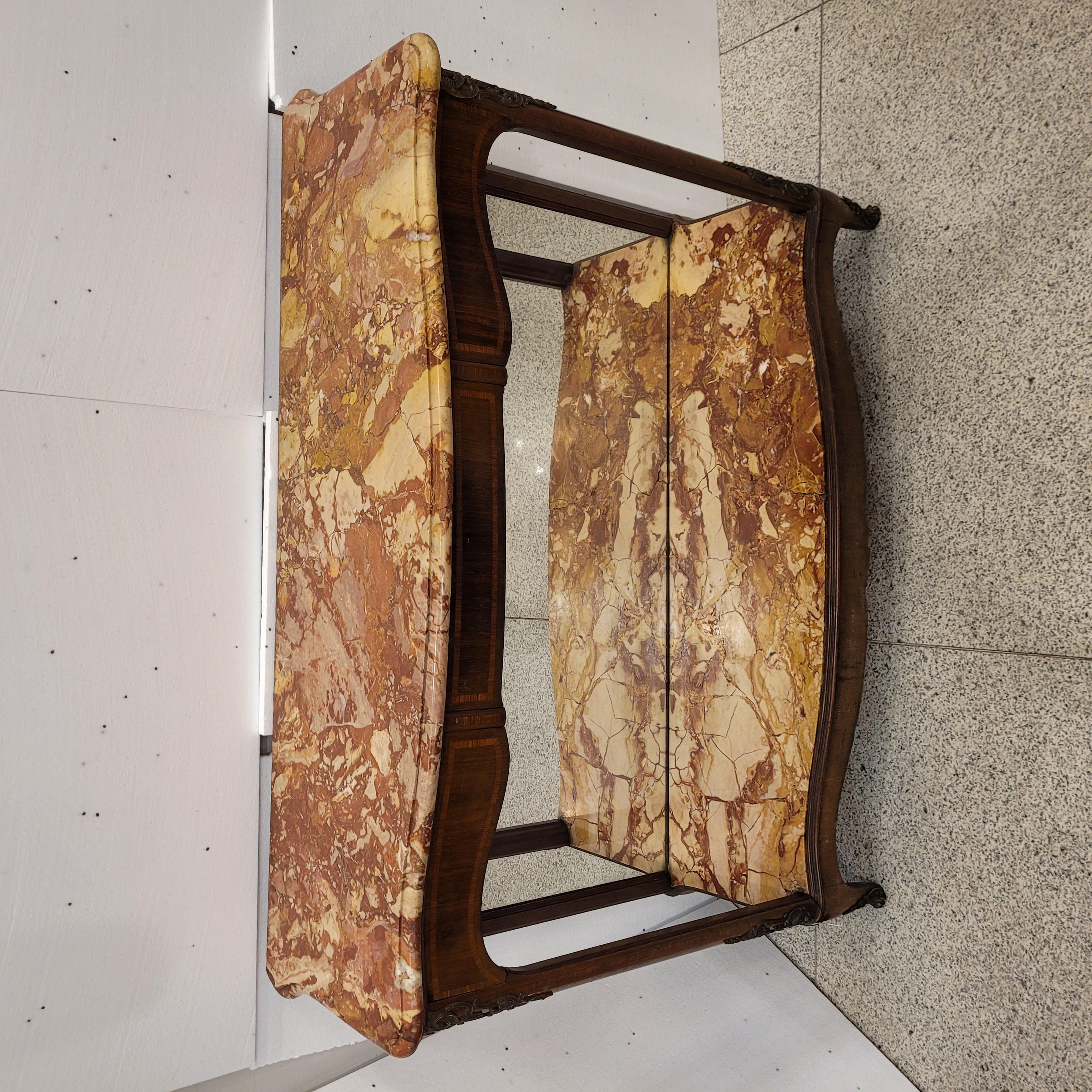 Table console Napoléon III, Faubourg St Honoré Signée Wood Marble and Mirror Fra en vente 6