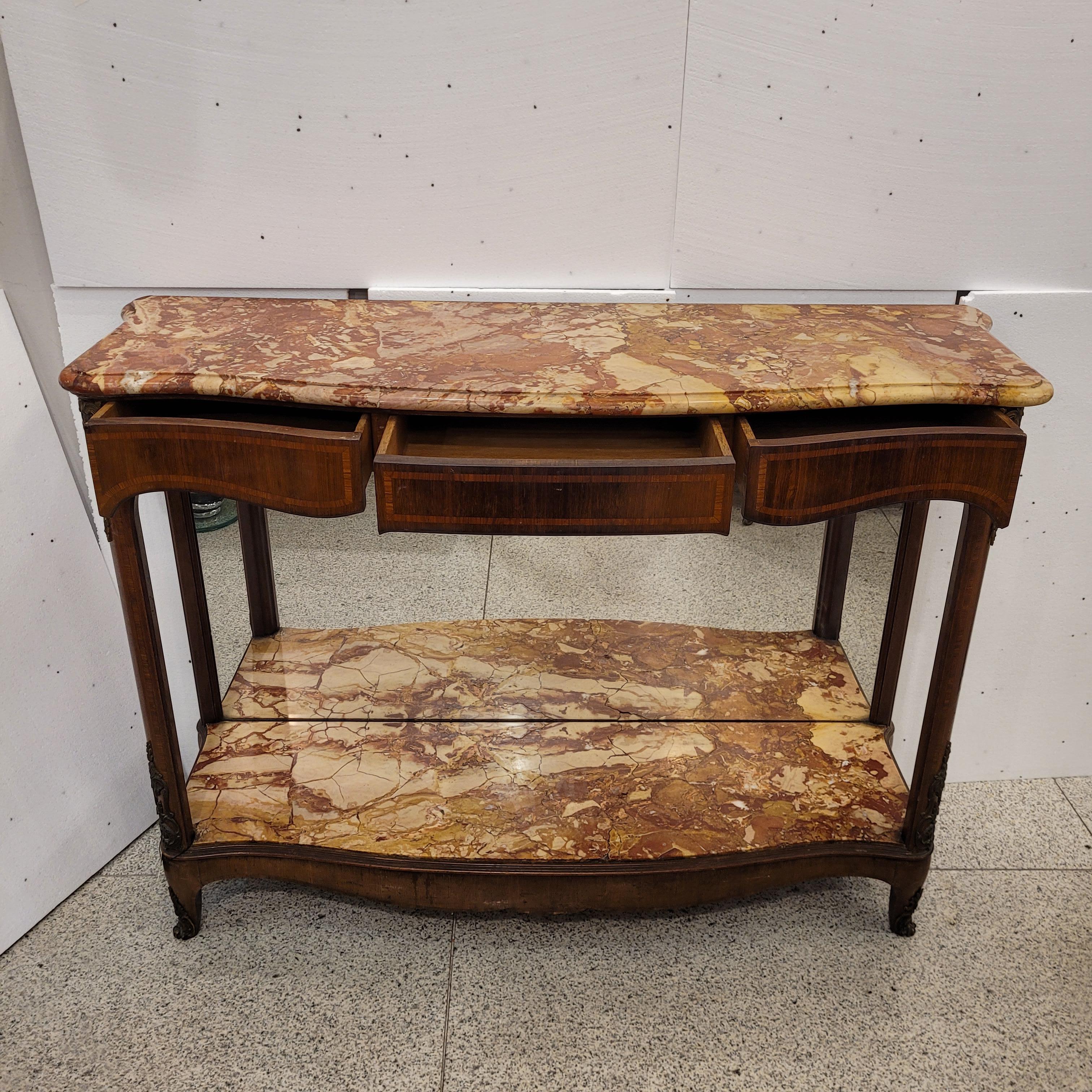 Table console Napoléon III, Faubourg St Honoré Signée Wood Marble and Mirror Fra en vente 7