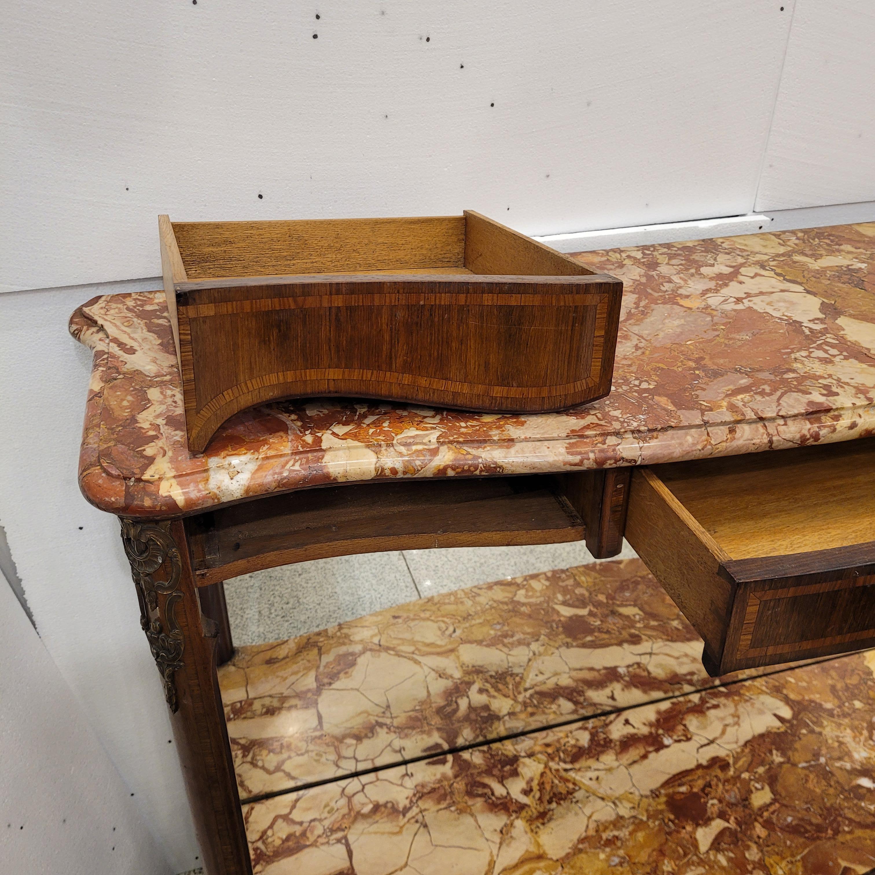 Table console Napoléon III, Faubourg St Honoré Signée Wood Marble and Mirror Fra en vente 8