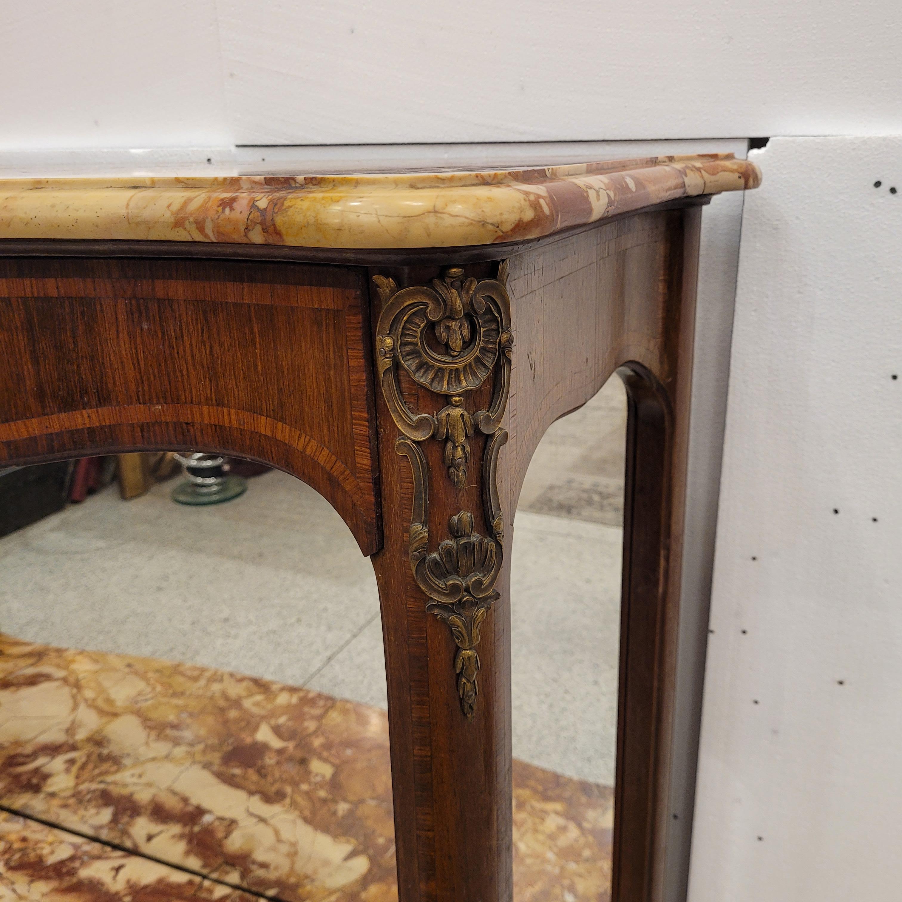 Table console Napoléon III, Faubourg St Honoré Signée Wood Marble and Mirror Fra en vente 9