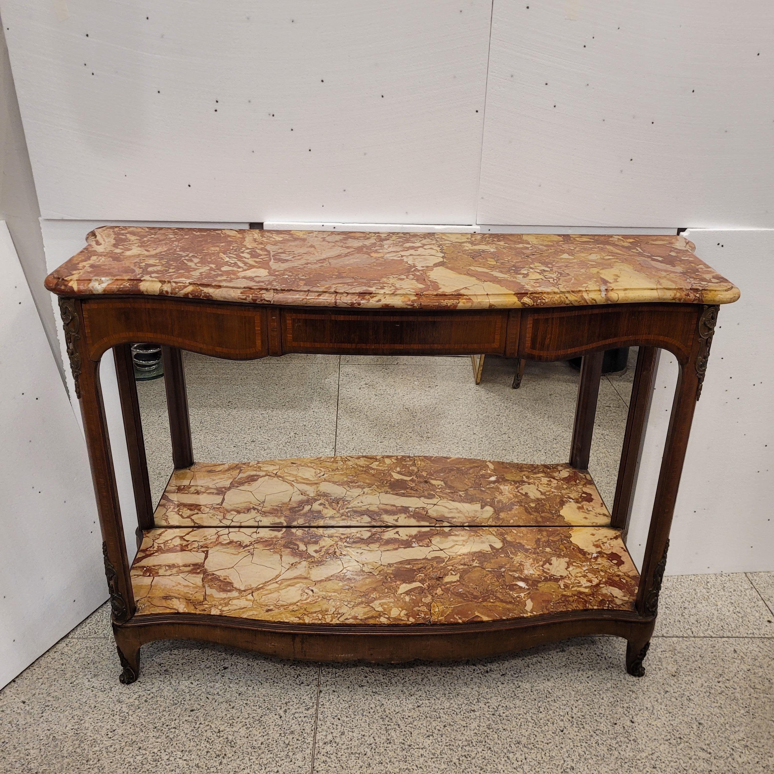 Table console Napoléon III, Faubourg St Honoré Signée Wood Marble and Mirror Fra en vente 1