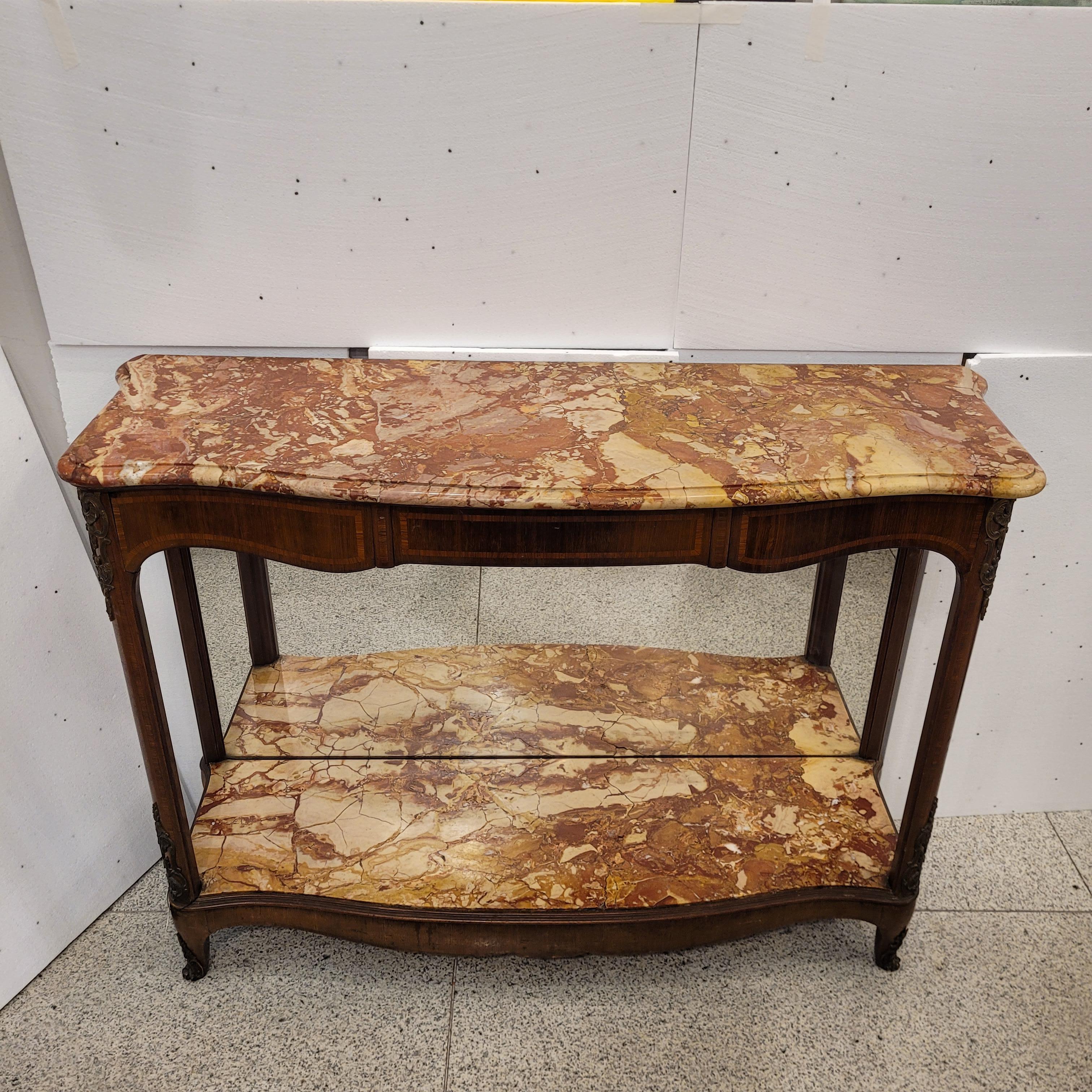 Table console Napoléon III, Faubourg St Honoré Signée Wood Marble and Mirror Fra en vente 2