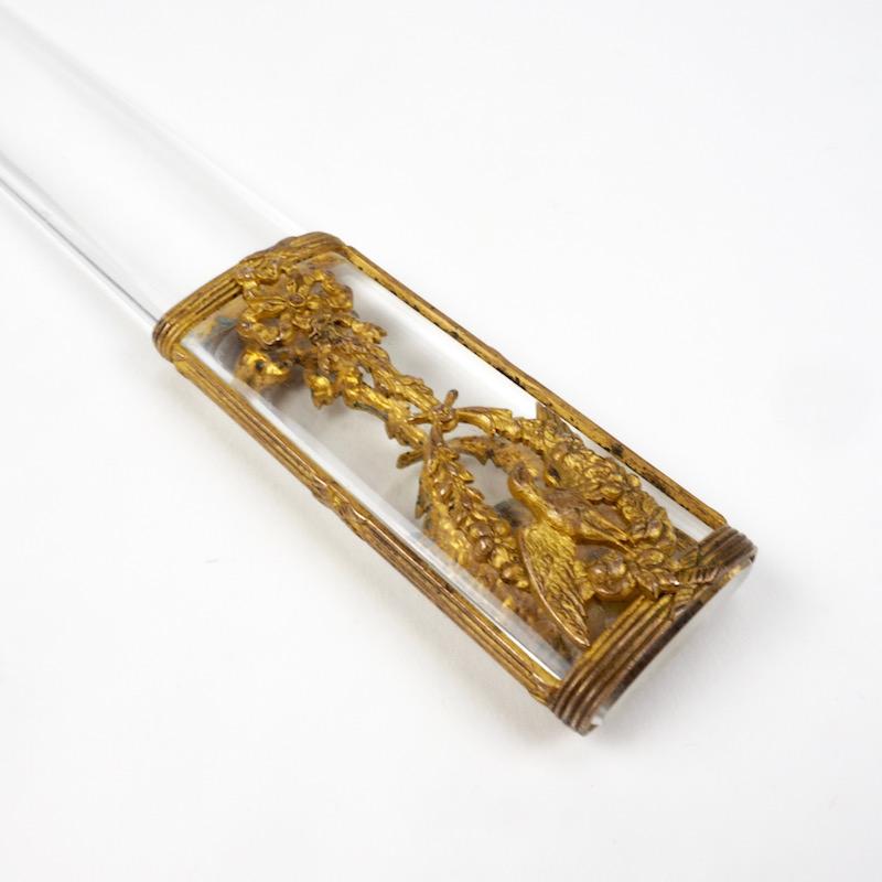 French Napoleon III Rock Crystal and Gilt Page Turner and Book Mark