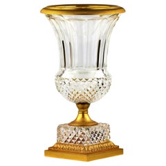 Napoleon III Crystal Vase, Empire, France 19th Century