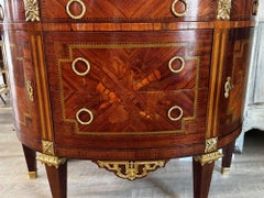 Napoleon III Demi-Lune In-laid Marquetry Commode & Breccia Medicea Marble top