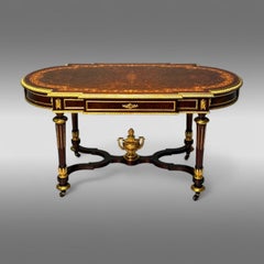 Napoleon III, Desk, Center Table, Bronze, Inlaid Tortoise, France, 19th Century