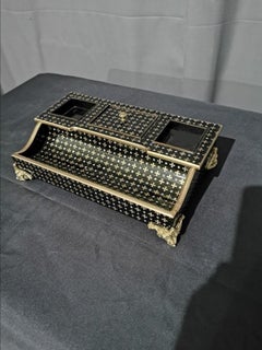 Napoleon III Desk Inkwell in Boulle Marquetry, France, 19th Century
