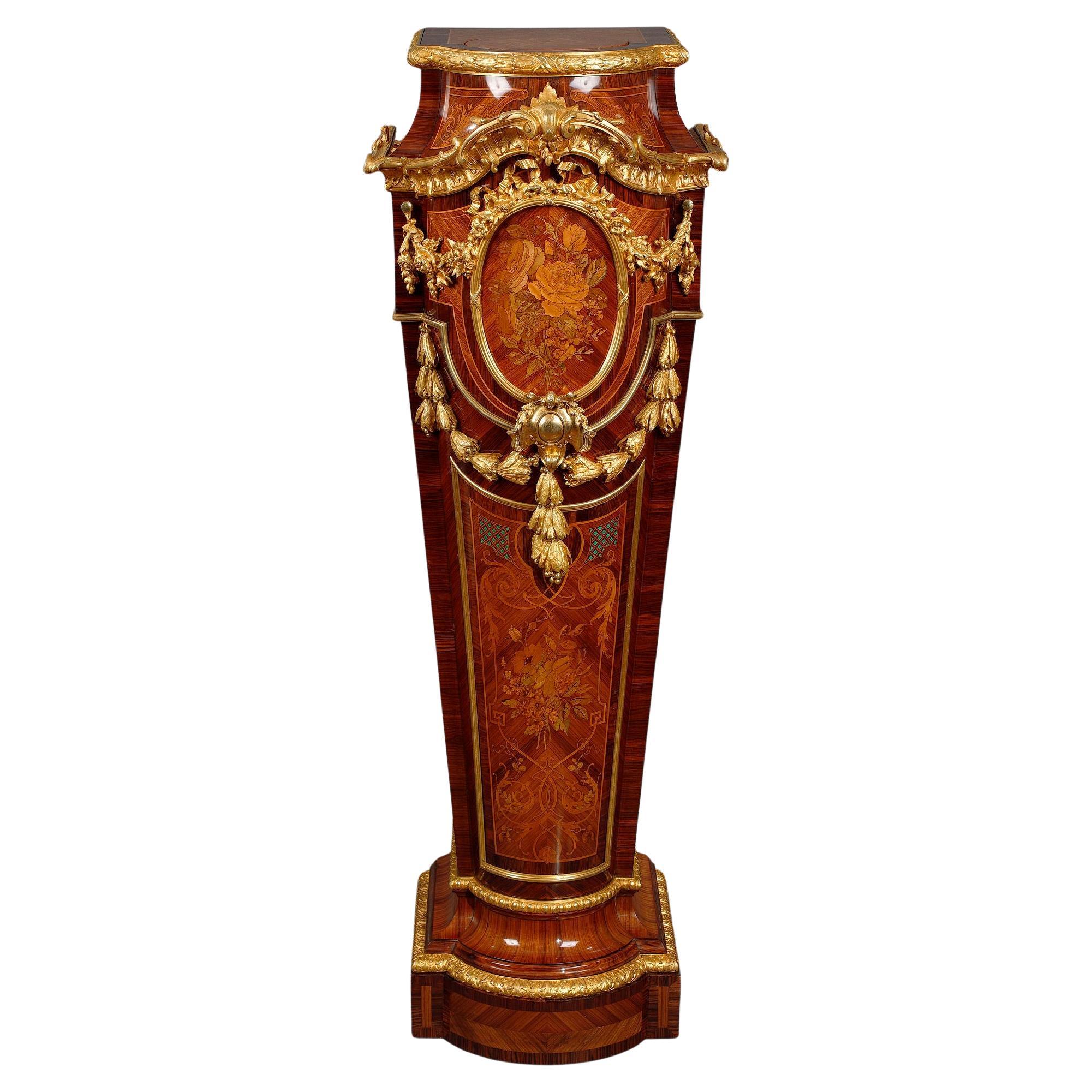 Napoleon III Display Pedestal Att. to A-G Fourdinois, France, Circa 1865 For Sale