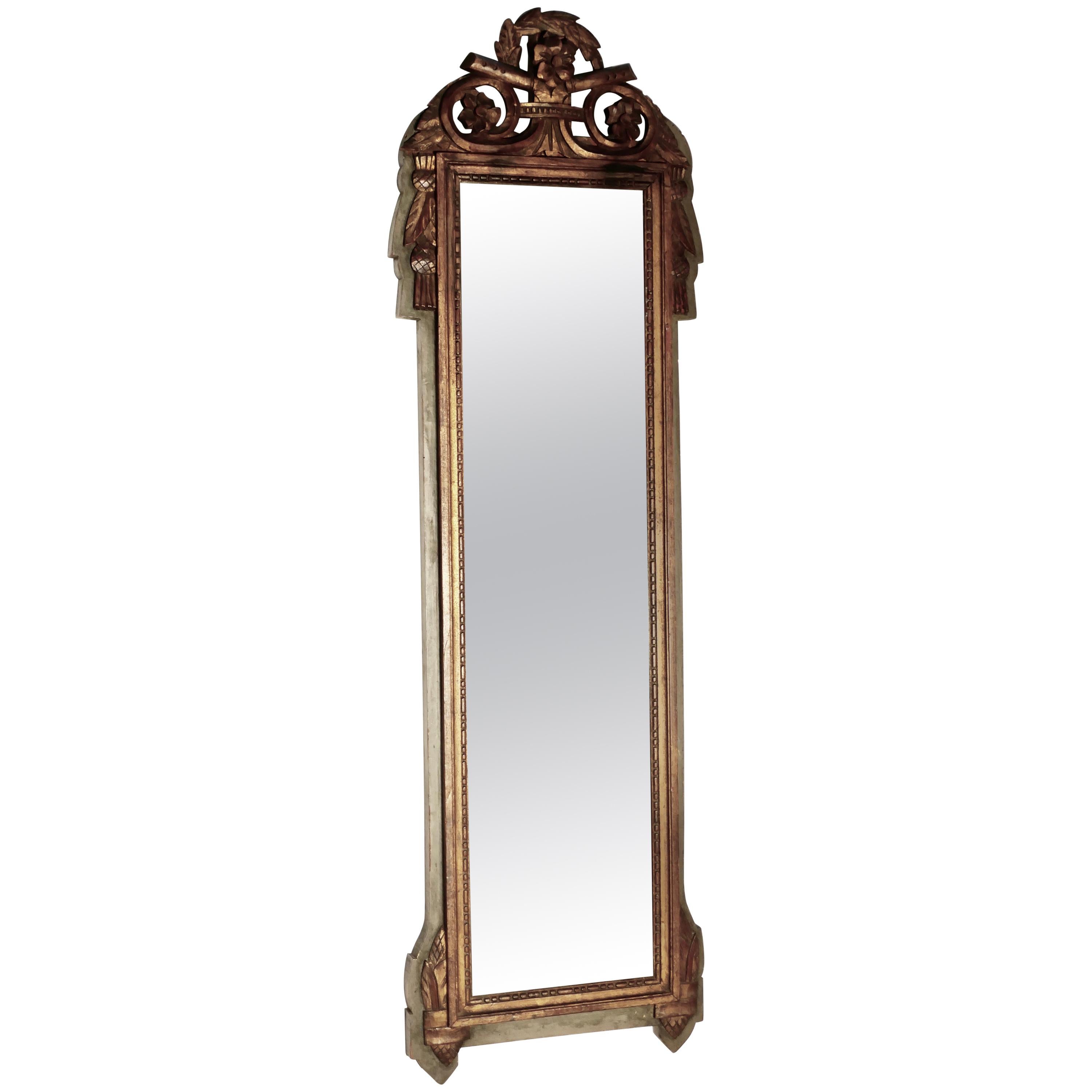 Napoleon III, Distressed, Faded Long Wall Mirror