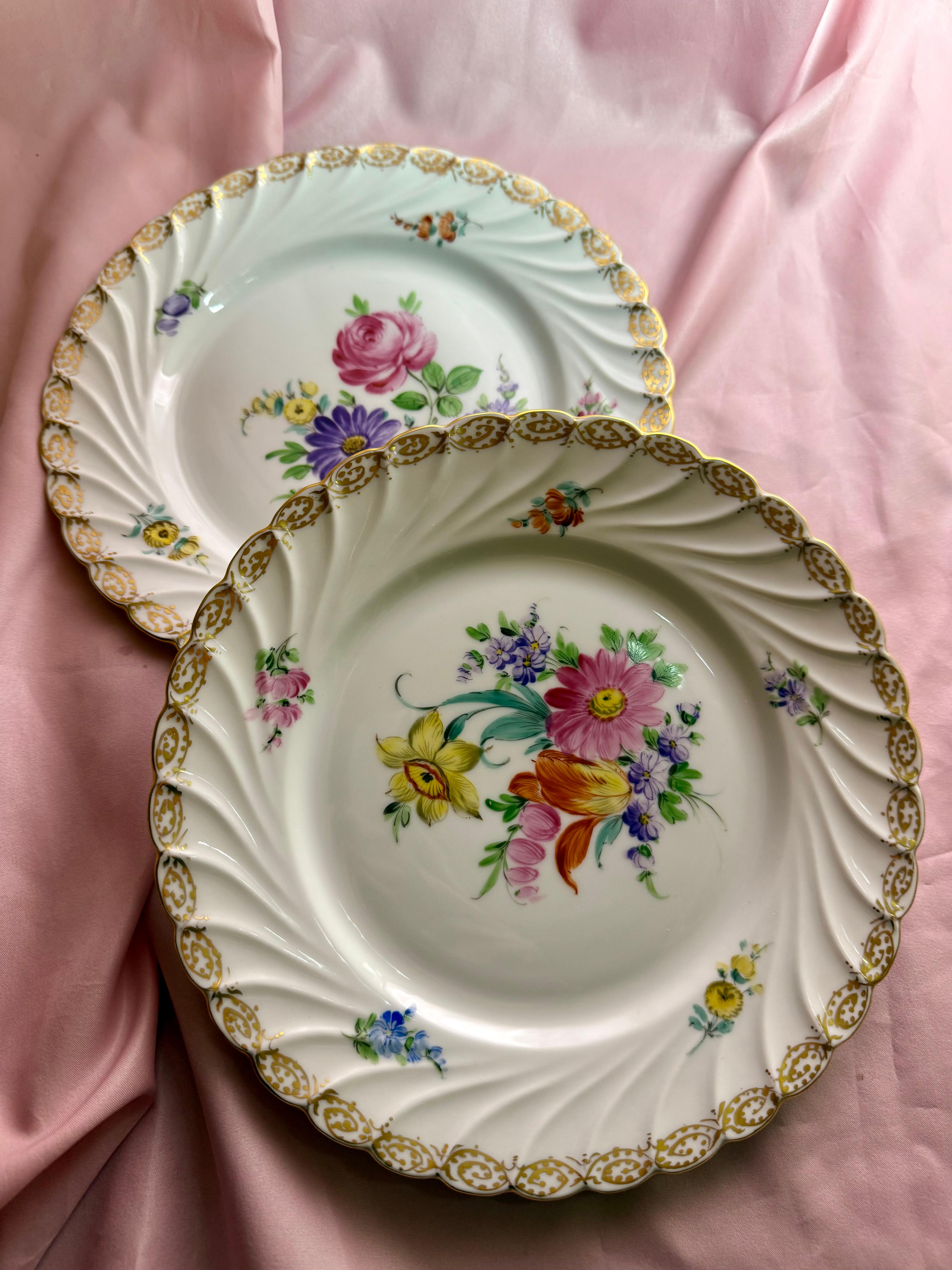Late 19th Century Napoleon III Dresden Plates Donath Co End 19th Century For Sale