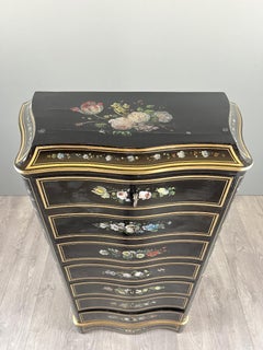 Napoleon III Drop-front Secretary Desk In Black Lacquered Wood