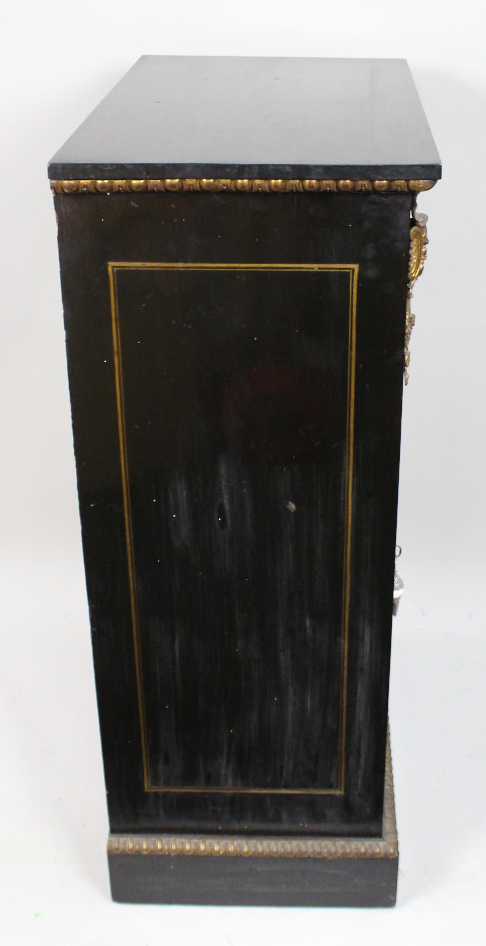 Napoleon III Ebonised Pier Cabinet with Electrotype Panel – French, c.1865 For Sale 7