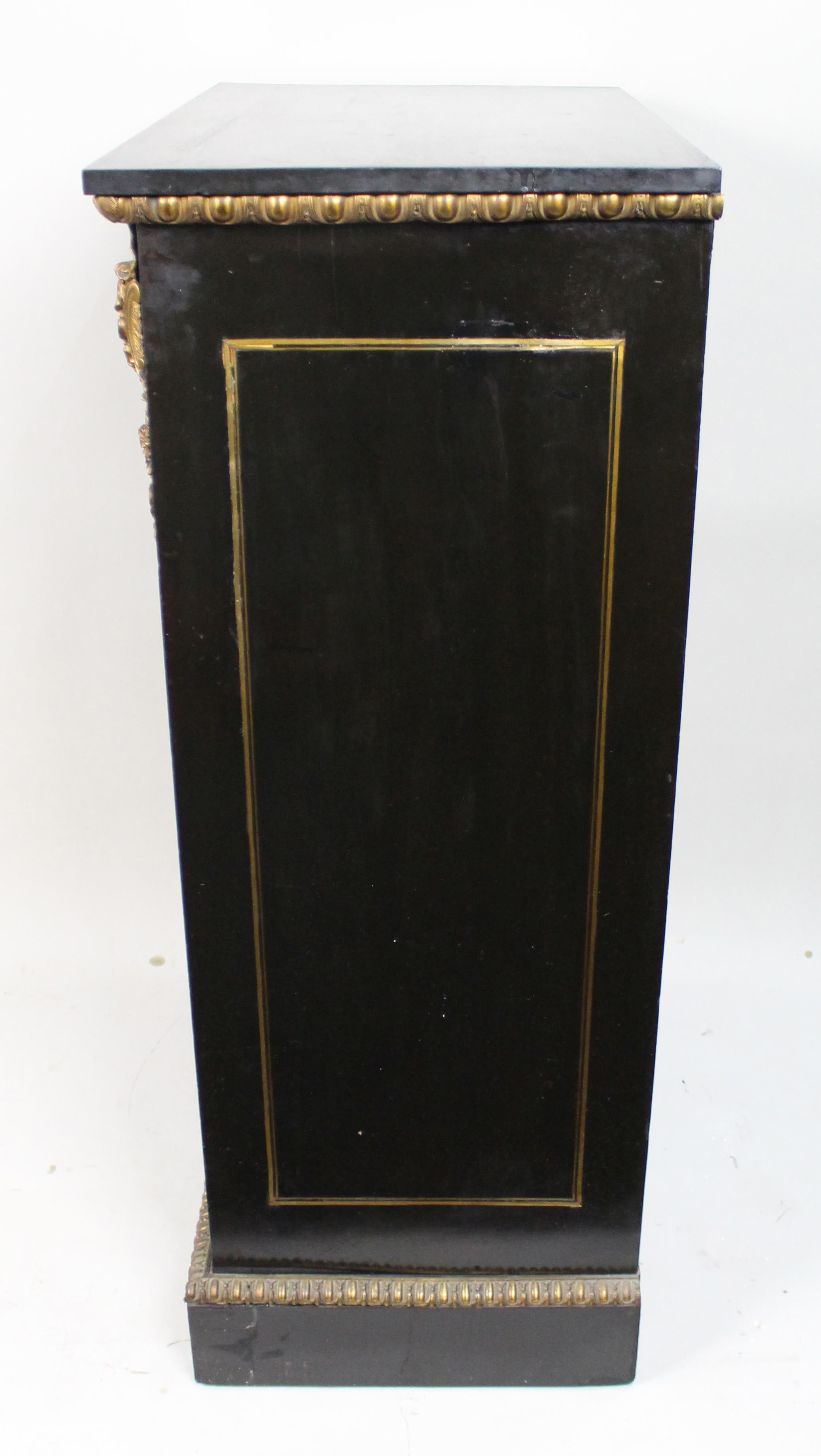 Napoleon III Ebonised Pier Cabinet with Electrotype Panel – French, c.1865 For Sale 8