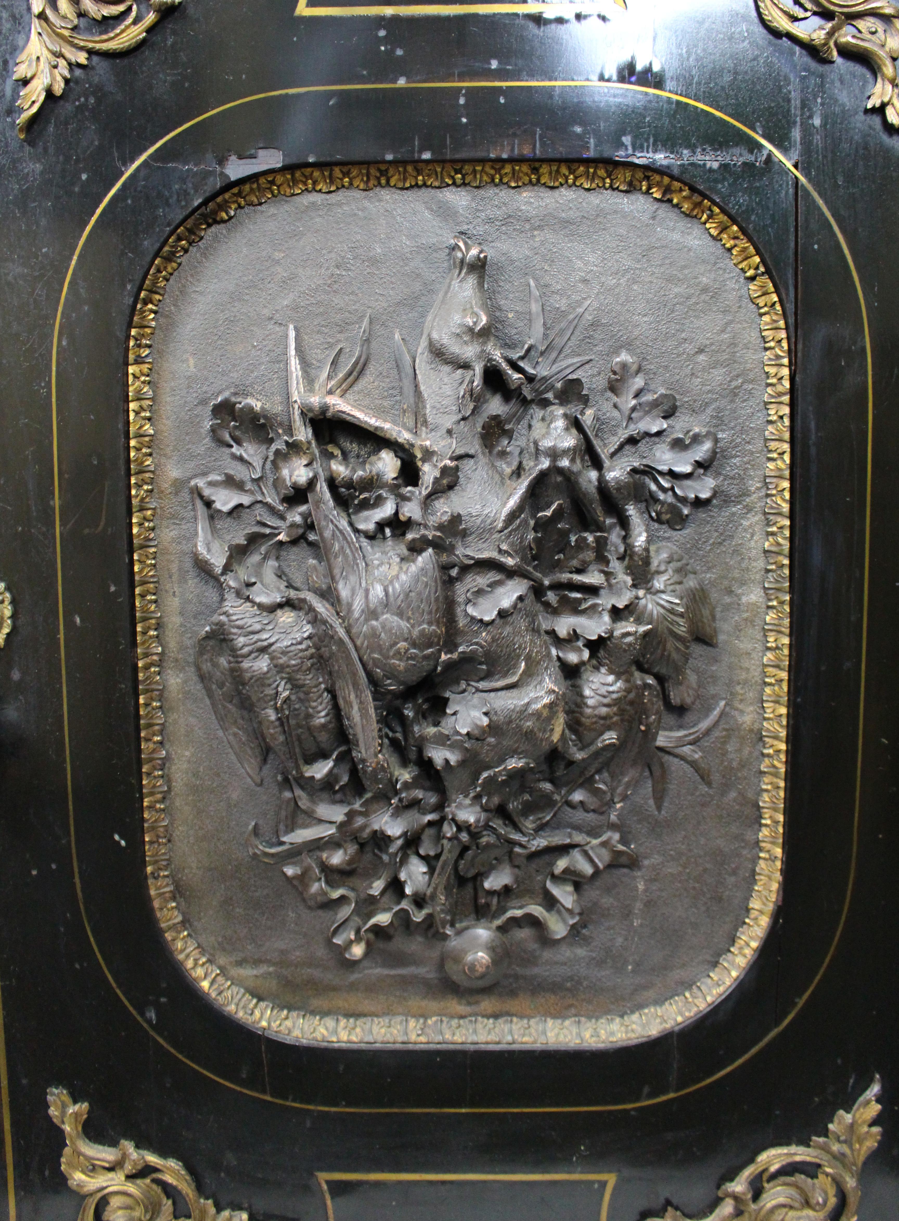 Napoleon III Ebonised Pier Cabinet with Electrotype Panel – French, c.1865 For Sale 2