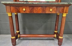 Table de coiffeuse Empire Napoléon III en acajou fin 19ème siècle