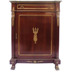 Napoleon III Empire Wood and Green Marble French Cabinet, 1880s
