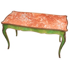Napoleon III Enamel and Marble Low Table