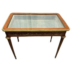 Vitrine d'époque Napoléon III avec ornements en bronze. France 19ème siècle.
