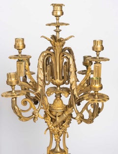 Napoleon III-Era Gilded Bronze Mantelpiece Set.