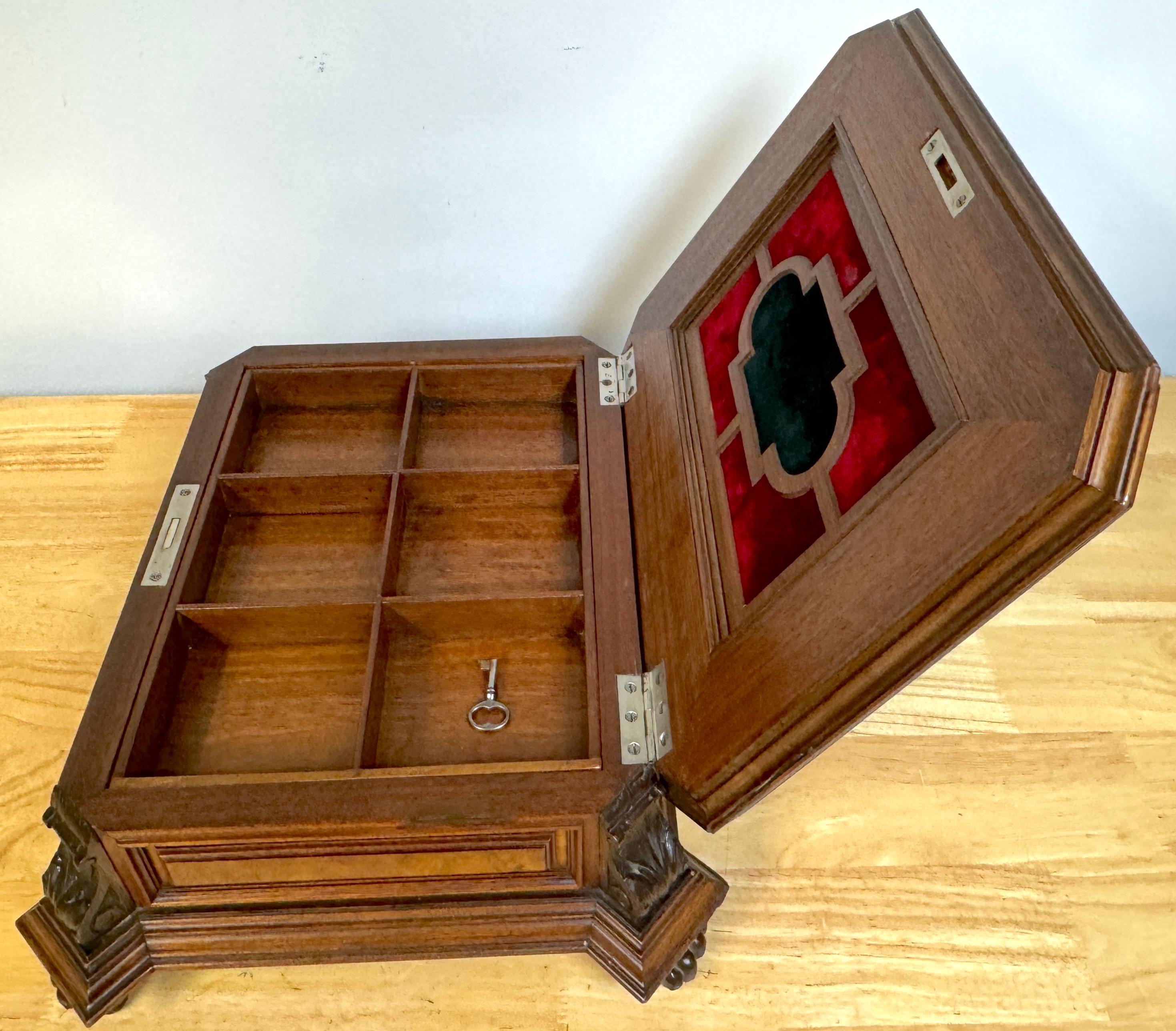 Napoleon III Exotic Burlwood Jewelry/ Table Box, France, Circa 1870s For Sale 10
