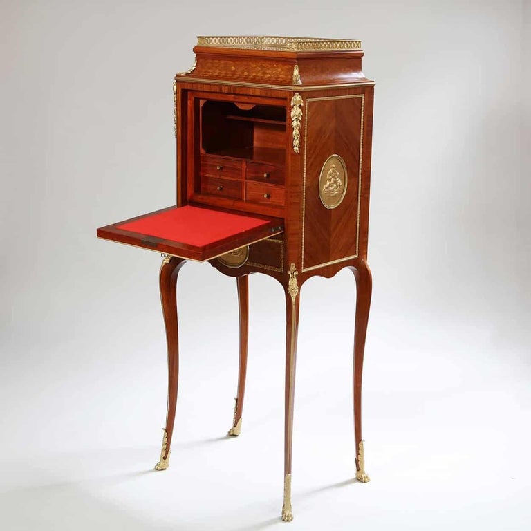 Ormolu Napoleon III Fall Front Secretaire Cabinet Desk For Sale