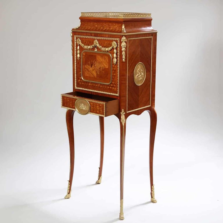 Napoleon III Fall Front Secretaire Cabinet Desk For Sale 1