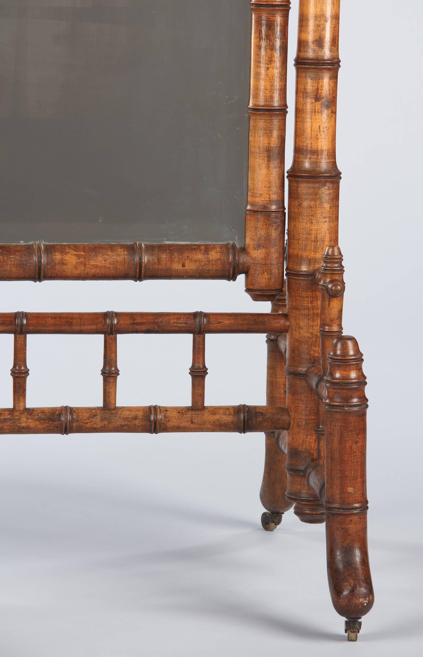 Napoleon III Faux-Bamboo Cheval Mirror, France, Late 1800s 6