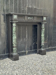 Napoleon III fireplace in Belgian black marble and antique green, circa 1880