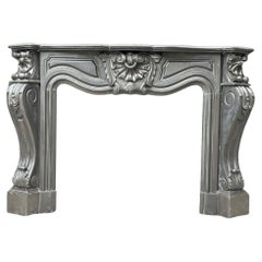 Napoleon III Fireplace In Black Belgian Or Black Mazy Marble, Circa 1880