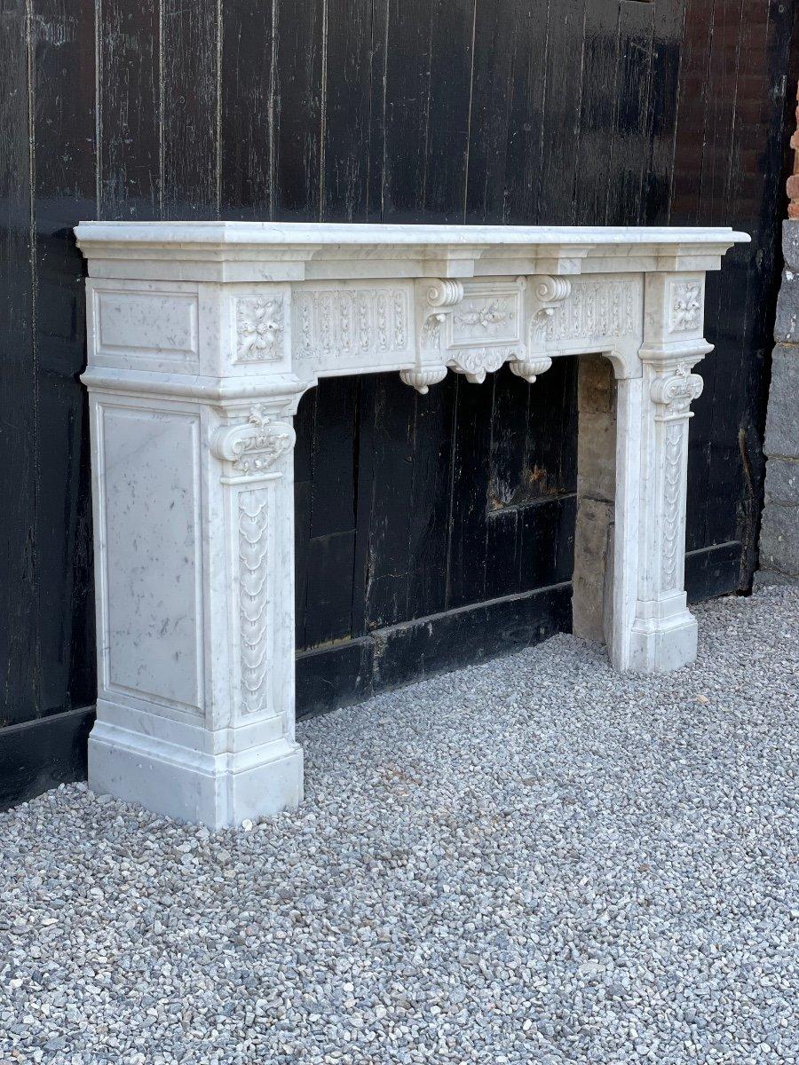 Napoleon III Fireplace In Carrara Marble For Sale 6