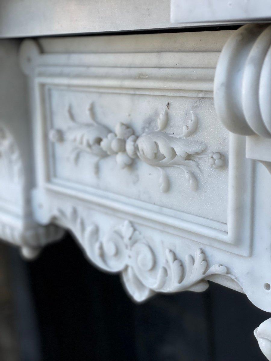 19th Century Napoleon III Fireplace In Carrara Marble For Sale